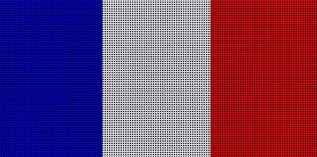 France flag painted colors on a brushed metal plate