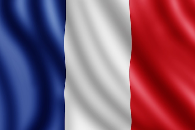 France flag, Realistic illustration