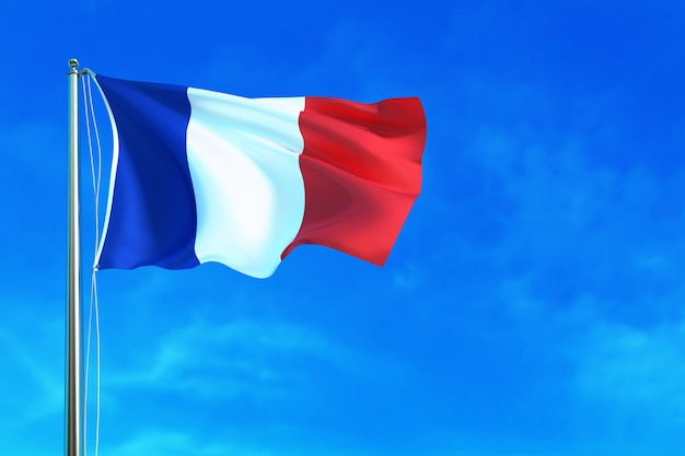 France flag on the sky background