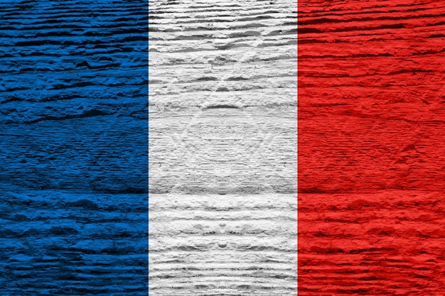 France flag with wooden texture