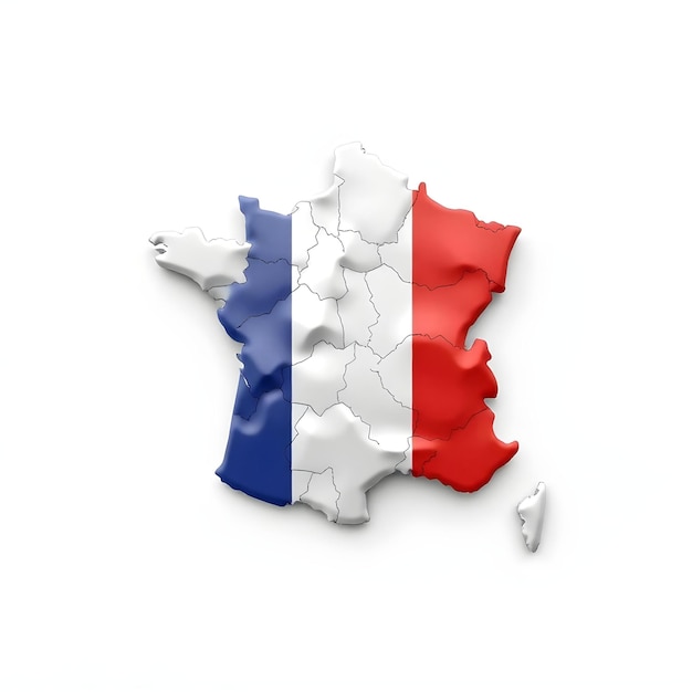 Photo france map flag concept illustration design