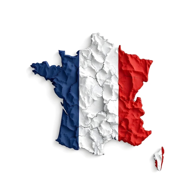 France Map Flag Concept Illustration Design