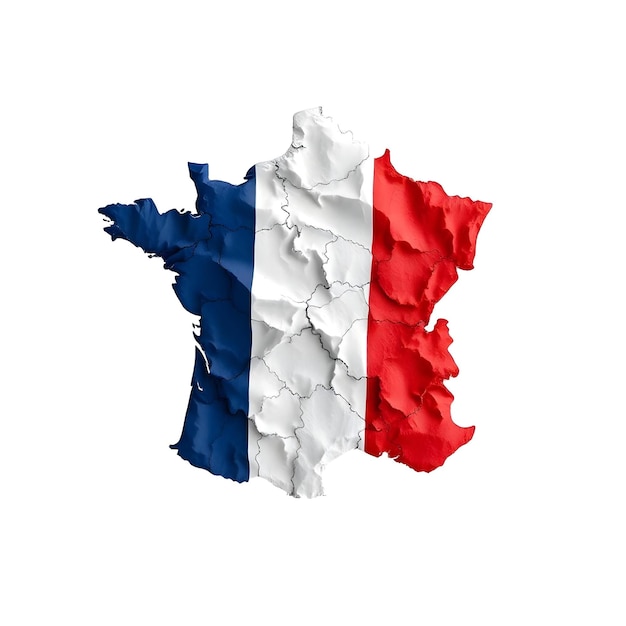 France Map Flag Concept Illustration Design