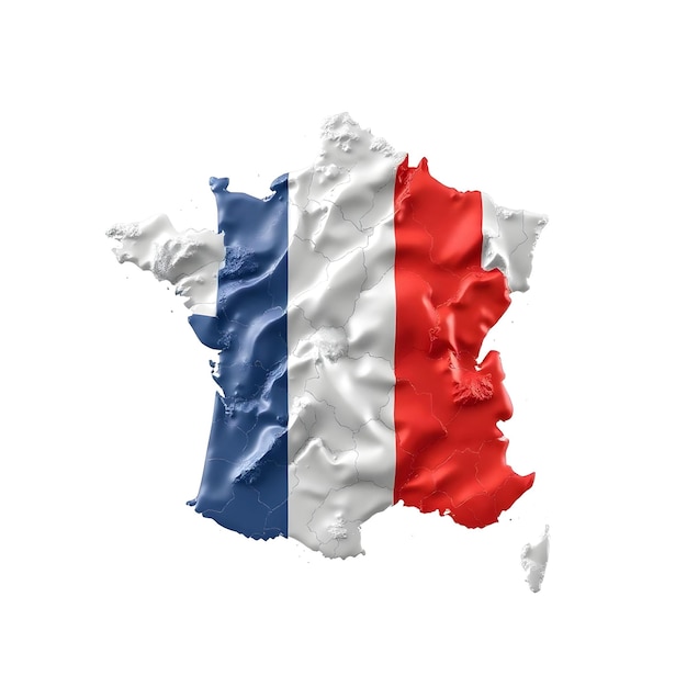 France Map Flag Concept Illustration Design