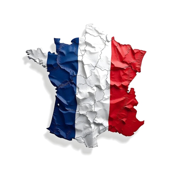 France Map Flag Concept Illustration Design