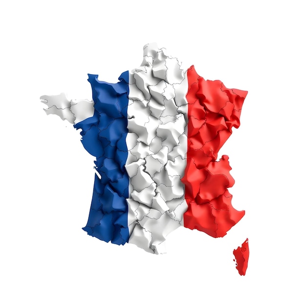 France Map Flag Concept Illustration Design