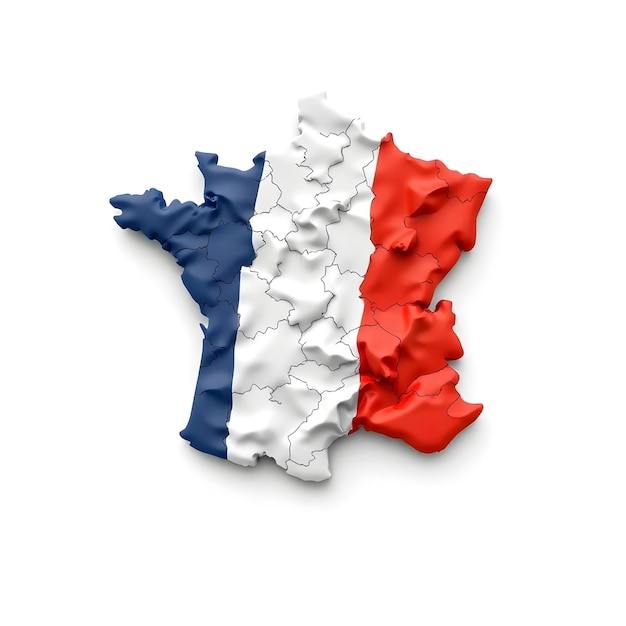 France Map Flag Concept Illustration Design