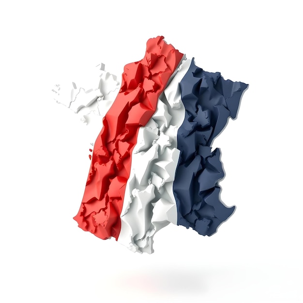 France Map Flag Concept Illustration Design