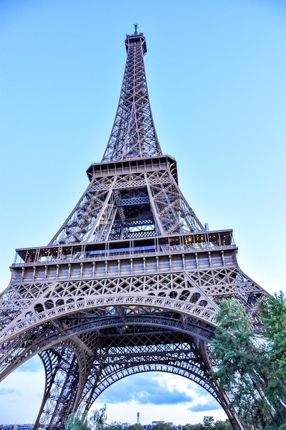 France Paris Eiffel Tower Evening Olympic rings Olympics