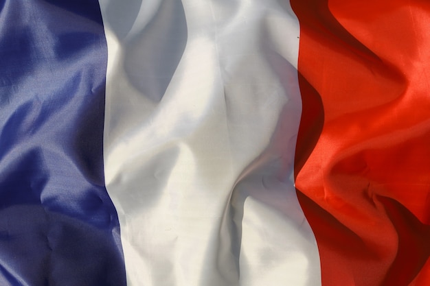 France silk flag. Symbol of France