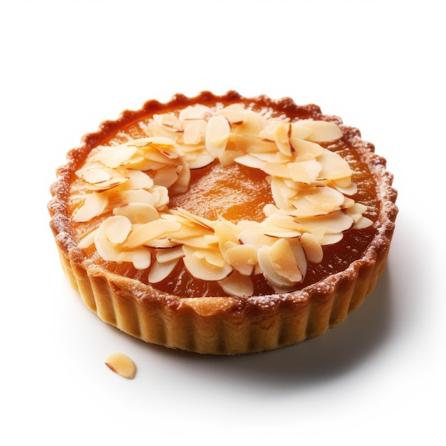 Frangipane Tart Isolated on White Generative AI