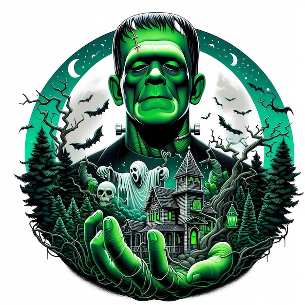 Photo frankenstein halloween vector image illustration