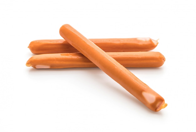 frankfurter sausage on white background