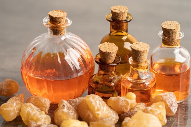 Frankincense or olibanum aromatic resin used in incense and perfumes