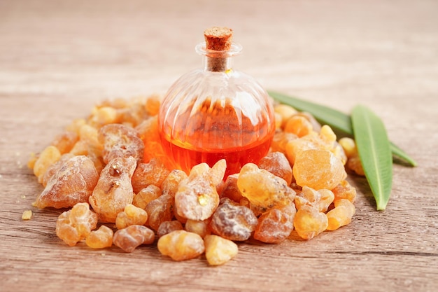 Photo frankincense or olibanum aromatic resin used in incense and perfumes