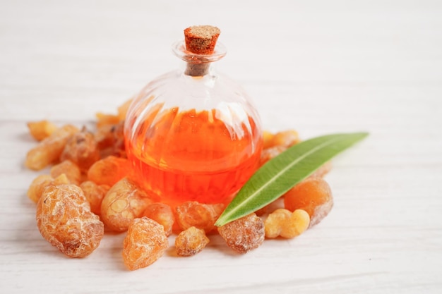 Frankincense or olibanum aromatic resin used in incense and perfumes