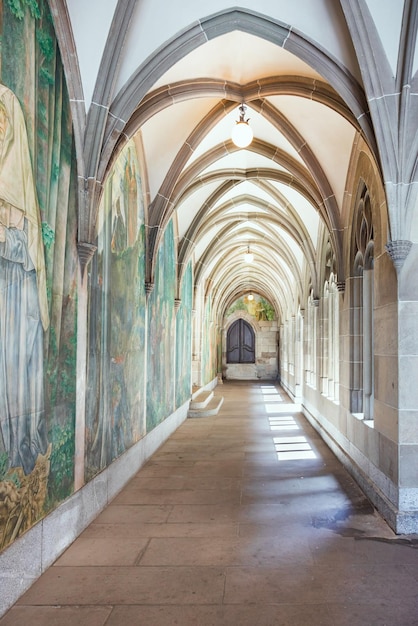 Fraumunster courtyard and arches in Zurich