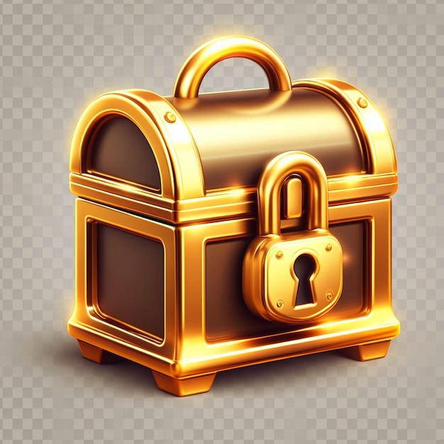 Free 3d treasure chest game asset icon isolated 3d render