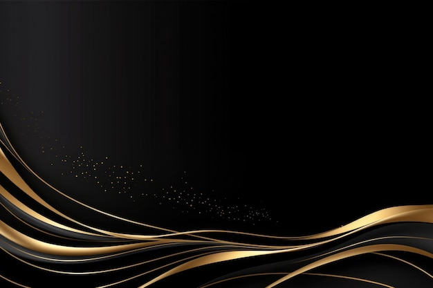 Free abstract black background with gold wave