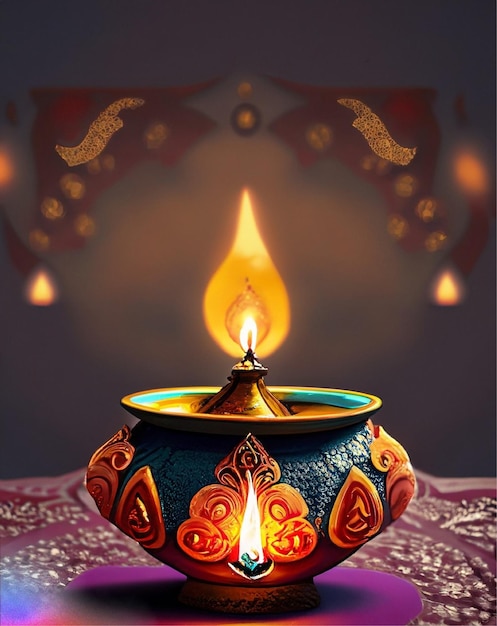 free ai generated happy diwali image and background