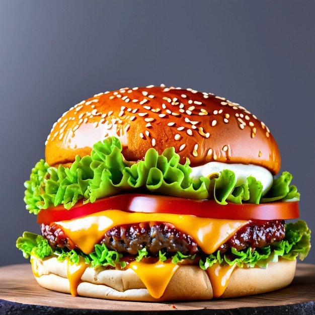 Free Burger Image Or Free photo delicious burger Ai Generate