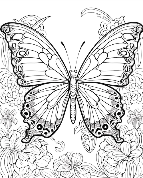 Free Butterfly Coloring Page for Adults