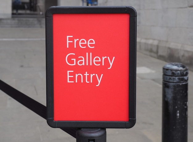 Free gallery entry sign