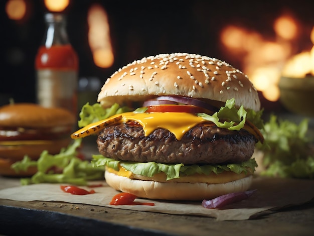 Free Grilled tasty burger image