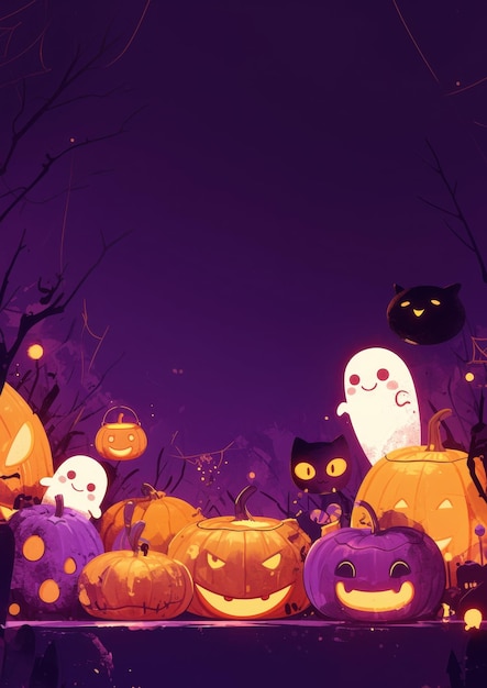 Free Halloween concept background wallpaper with copy space