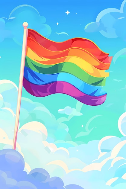 free illustration of rainbow flag