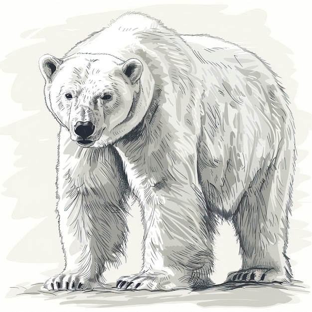 Free Illustration of Sketch of polar bear Hand drawn illustration converted to vector Bear Drawing