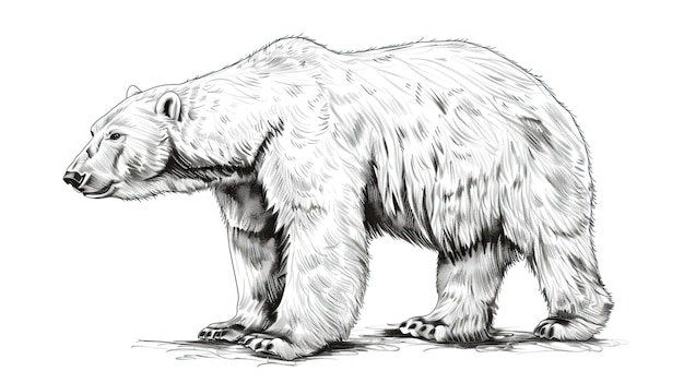 Free Illustration of Sketch of polar bear Hand drawn illustration converted to vector Bear Drawing