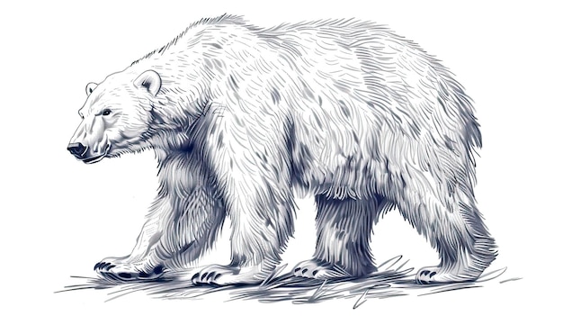 Free Illustration of Sketch of polar bear Hand drawn illustration converted to vector Bear Drawing