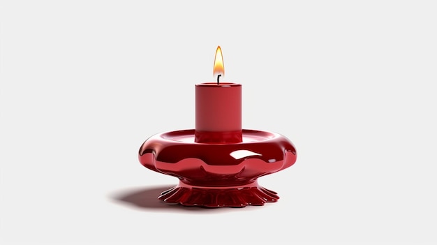 a free photo of 3d rendered red candle