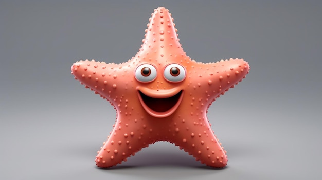 a free photo of 3d rendered star fish cartoon design