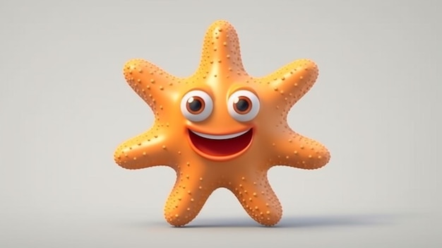 a free photo of 3d rendered star fish cartoon design