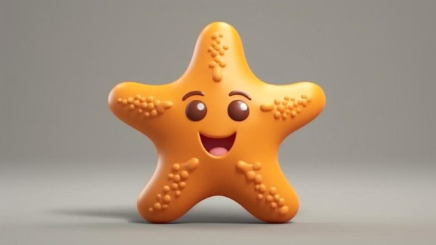 a free photo of 3d rendered star fish cartoon design