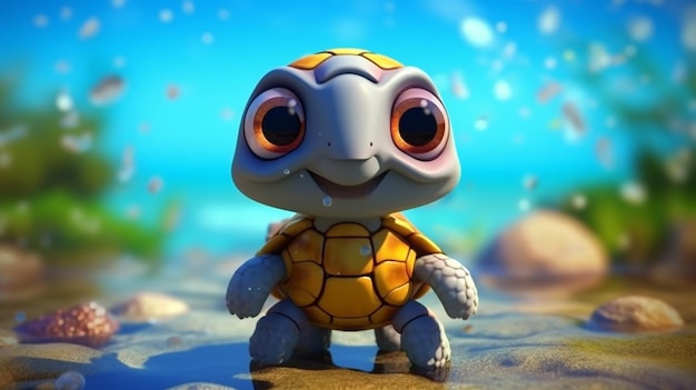 a free photo of 3d rendered turtle design