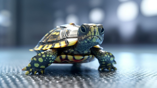 a free photo of 3d rendered turtle design