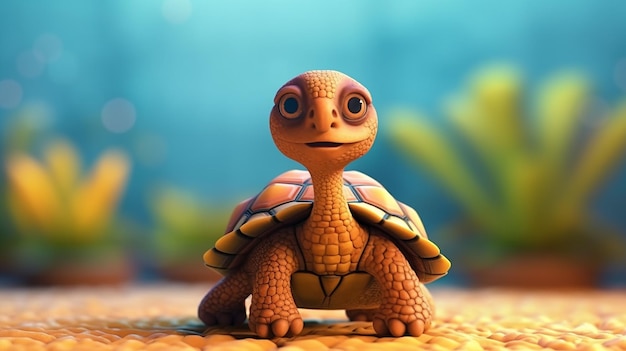 a free photo of 3d rendered turtle design