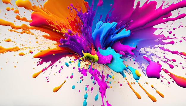 Free photo abstract colorful splash 3d background generative ai background