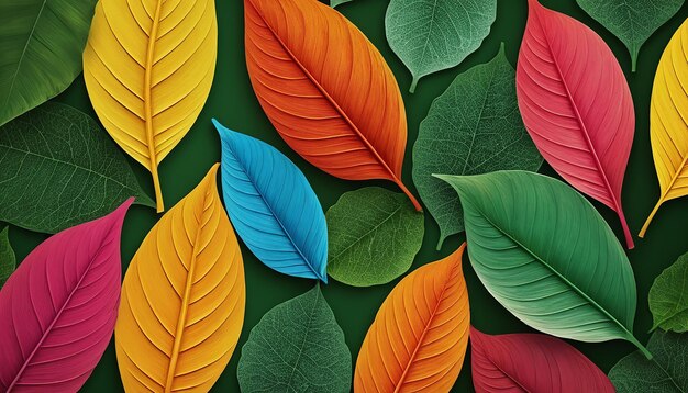 Photo free photo abstract design with colorful patterns on nature leaf