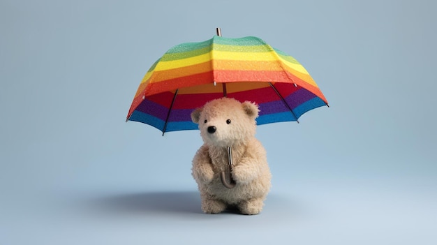 a free photo of bear holding umbrella