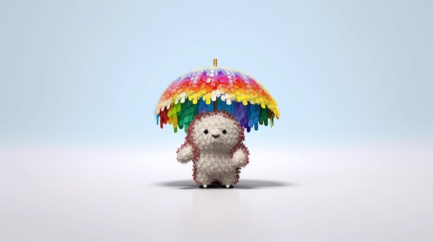 a free photo of bear holding umbrella