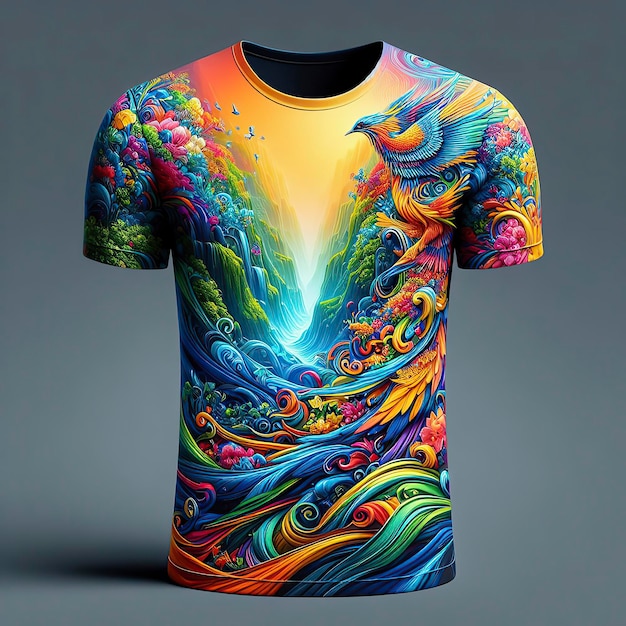 Free photo Beautiful TShirt Design Concept Art pattern tshirt is colorful