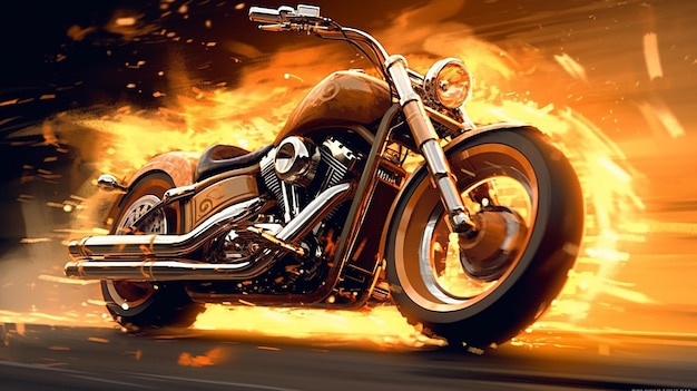 a free photo of bike with fire