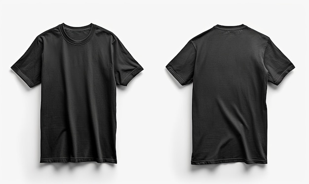 FREE PHOTO BLACK T SHIRT MOCKUP ON WHITE BACKGROUND