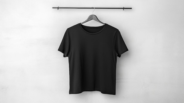 Free photo blank black tshirt hanger isolated on white space