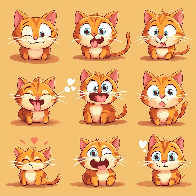 Photo free photo cat stickers cat vector illustration