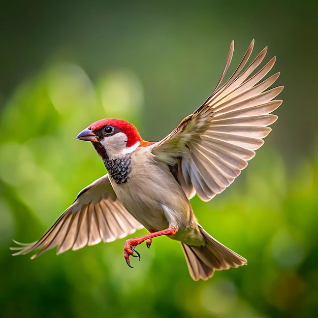 Free photo a colorful bird sits on a branch in the forest